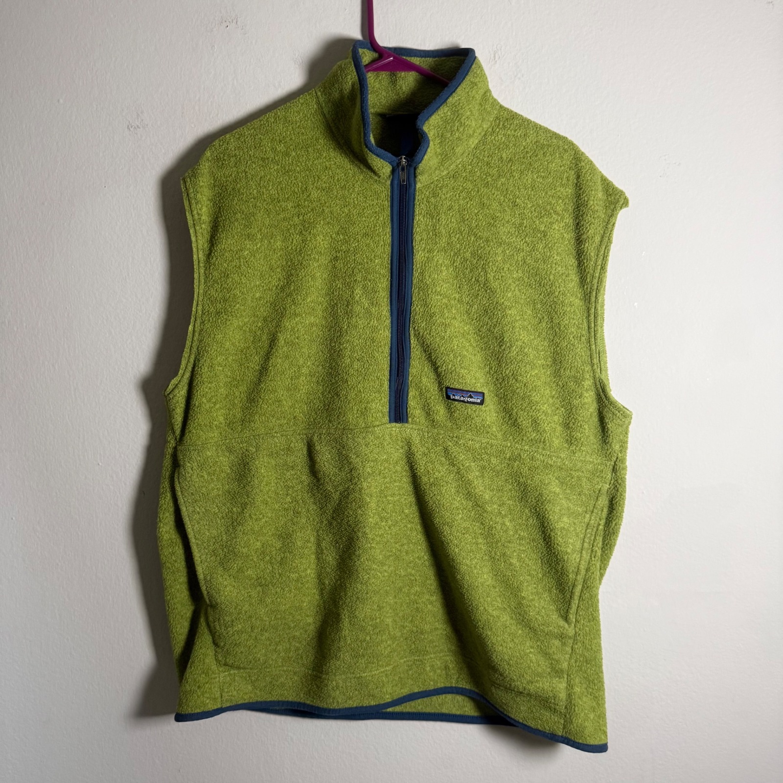 Patagonia Synchilla Quarter Zip Fleece Custom Vest Lime Green Mens Xl Pullover